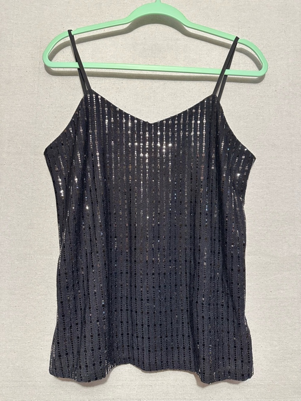 NWT Anne Klein Black Sequin Cami - size M